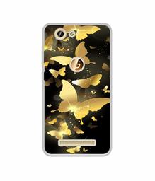 Amazon Brand - Solimo Designer Golden Butterfly Pattern UV Printed Soft Back Case Mobile Cover for Gionee F103 Pro