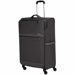 AmazonBasics Lightweight Luggage, Softside Spinner Travel Suitcase with Wheels - Black