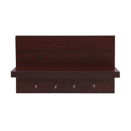 Amazon Brand - Solimo Wall-Mounted Wall Shelf with Key Hook (Matte Finish, Mahogany)