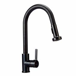 AmazonBasics Modern Pull-Down Kitchen Faucet, Oil-Rubbed Bronze