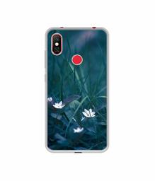 Amazon Brand - Solimo Designer White Flower UV Printed Soft Back Case Mobile Cover for Redmi Note 6 Pro