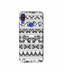 Amazon Brand - Solimo Designer Black Multi Patterns 3D Printed Hard Back Case Mobile Cover for Xiaomi Redmi Note 7 Pro