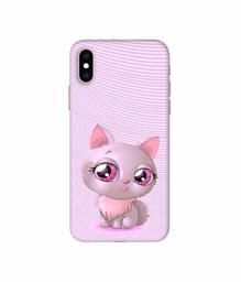 Amazon Brand - Solimo Designer Cute Pink Cat 3D Printed Hard Back Case Mobile Cover for Apple iPhone Xs Max