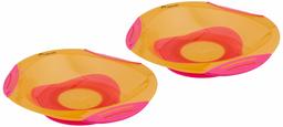 Amazon Brand - Mama Bear Non-Slip Suction Plate, Set of 2 (Pink)