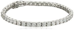 Platinum-Plated Sterling Silver Round-Cut Swarovski Zirconia Tennis Bracelet, 7.25