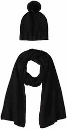 Amazon Essentials Women's Pom Knit Hat and Scarf Set