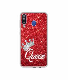 Amazon Brand - Solimo Designer Queen On Red Glitter UV Printed Soft Back Case Mobile Cover for Samsung Galaxy M30