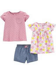 Simple Joys by Carter's 3-Piece Short-Sleeve Dress, Top, and Pants Playwear Set