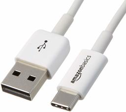 AmazonBasics USB Type-C to USB-A 2.0 Male Charger Cable, 6 Feet (1.8 Meters), White