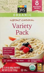 365 Everyday Value, Organic Instant Oatmeal, Variety Pack, 11.3oz, 8 ct