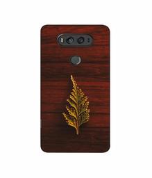 Amazon Brand - Solimo Designer Leaf on Wood 3D Printed Hard Back Case Mobile Cover for LG V20