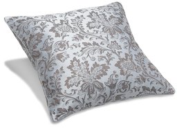 Pinzon Fleur Jacquard Egyptian Cotton Sateen 18-By-18-Inch Pillow Cover, French Blue/Chocolate