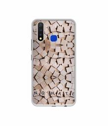 Amazon Brand - Solimo Designer No Hate On Wooden Block UV Printed Soft Back Case Mobile Cover for Vivo U20