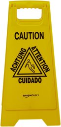 AmazonBasics 2-Sided Floor Safety Sign, Closed, Multilingual - 6-Pack