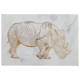 Amazon Brand – Rivet Canvas Print of Gold Rhinoceros Canvas Wall Art, 36