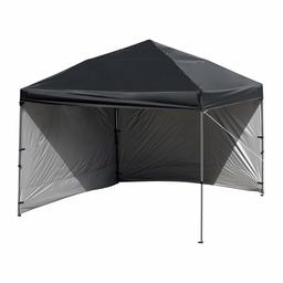 AmazonBasics Tente Kiosque Pop-up avec deux panneaux latéraux et sac de transport à roulettes, 3 x 3 m - noir