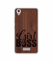 Amazon Brand - Solimo Designer Girl Boss On Wood UV Printed Soft Back Case Mobile Cover for Lava Iris X9