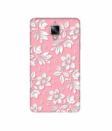 Amazon Brand - Solimo Designer White Flower Pattern 3D Printed Hard Back Case Mobile Cover for OnePlus 3 / OnePlus 3T