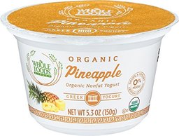 WHOLE FOODS MARKET Organic Nonfat Pineapple Greek Yogurt, 5.3 OZ