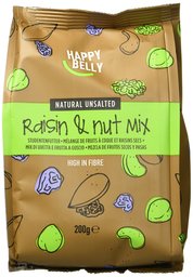 Marque Amazon - Happy Belly Mélange de Fruits à Coque/Raisins Secs 200 g