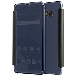 Amazon Brand - Solimo Protective Clear View flip Cover for Samsung Galaxy S8 Plus (Blue)