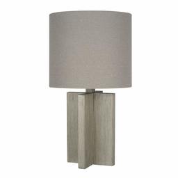 Amazon Brand – Rivet Scandinavian Gray-Wood Table Lamp with Gray Shade, LED Bulb Included, 17