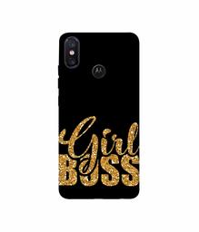 Amazon Brand - Solimo Designer Sparkle Girl Boss 3D Printed Hard Back Case Mobile Cover for Motorola One Power