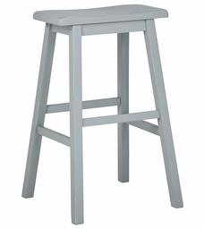 Amazon Brand – Stone & Beam Cottage Wood Saddle Kitchen Bar Counter Stool, 24 Inch Height, Blue