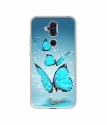 Amazon Brand - Solimo Designer Flying Butterflies UV Printed Soft Back Case Mobile Cover for Nokia 8.1