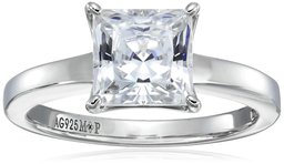 Platinum-plated Sterling Silver Princess-Cut Solitaire Ring made with Swarovski Zirconia (2 cttw), Size 7