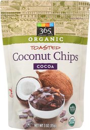 365 Everyday Value, Organic Toasted Coconut Chips Cocoa, 3 Ounce