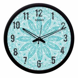 Amazon Brand - Solimo 12-inch Wall Clock - Desginer (Silent Movement, Black Frame), SC-1049