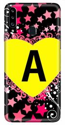 Amazon Brand - Solimo Designer Heart Pattern Alphabet-A 3D Printed Hard Back Case Mobile Cover for Samsung Galaxy A20s