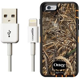 Otterbox Defender Series Case for iPhone 6/6s and AmazonBasics Lightning Cable (6-Feet) Pack