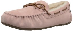 Amazon Brand - 206 Collective Women's Pearson Shearling Moccasin Slipper, Pink Suede, 5 B US