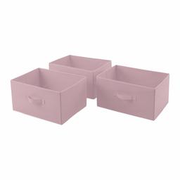 AmazonBasics Fabric 3-Drawer Storage Organizer - Replacement Drawers, Pale Pink