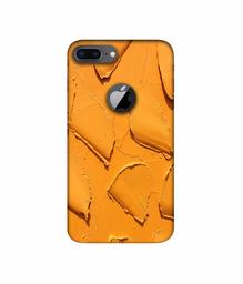 Amazon Brand - Solimo Designer Yellow Texture Wall 3D Printed Hard Back Case Mobile Cover for Apple iPhone 8 Plus (with Logo Cut)