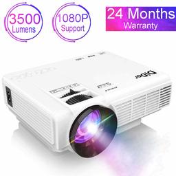 DIDAR Projecteur 3500 Lumens Vidéoprojecteur Portable Retroprojecteur,Multimédia Home Cinéma Full HD Pordinateur, Compatible avec HDMI VGA AV SD USB, Home Théâtre Projecteur, Blanc.