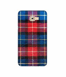 Amazon Brand - Solimo Designer Check Cloth 3D Printed Hard Back Case Mobile Cover for Samsung Galaxy C7 Pro