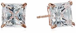 14K Gold 1cttw Swarovski Zirconia Square Stud Earrings