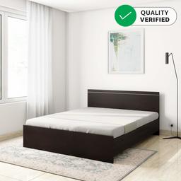 Amazon Brand - Solimo Esther Queen Size Engineered Wood Bed (Wenge Finish)