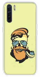 Amazon Brand - Solimo Designer Multicolor Beard Man Brown Printed Soft Back Case Mobile Cover for Oppo F15