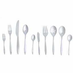 AmazonBasics 65-Piece Stainless Steel Satin Matte Flatware Set, Service for 12