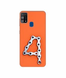 Amazon Brand - Solimo Designer Number Four 3D Printed Hard Back Case Mobile Cover for Samsung Galaxy M31