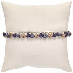 Amazon Brand – Rivet Contemporary Tassel Throw Pillow - 17 x 17 Inch, Pearl