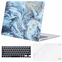 Eono MacBook Air 13 Case 2010-2017 Release A1369 A1466, Plastic Hard Shell&Keyboard Cover&Screen Protector Compatible with MacBook Air 13, Creative Wave