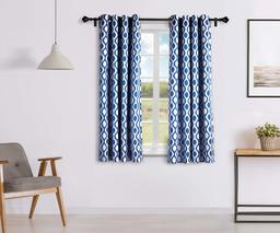 Amazon Brand - Solimo Celesta Window Curtain, 5 feet - Set of 2 (Merlin Blue)