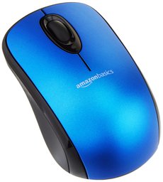 AmazonBasics - Ratón inalámbrico con receptor USB nano, color azul, 5 unidades