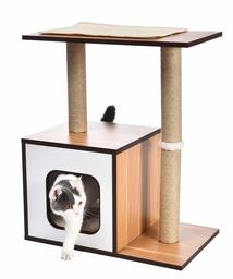 AmazonBasics Wooden Cat Furniture, Dual Post