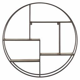 Rivet Contemporary Round Floating Iron 4 Shelf Wall Unit - 29.72